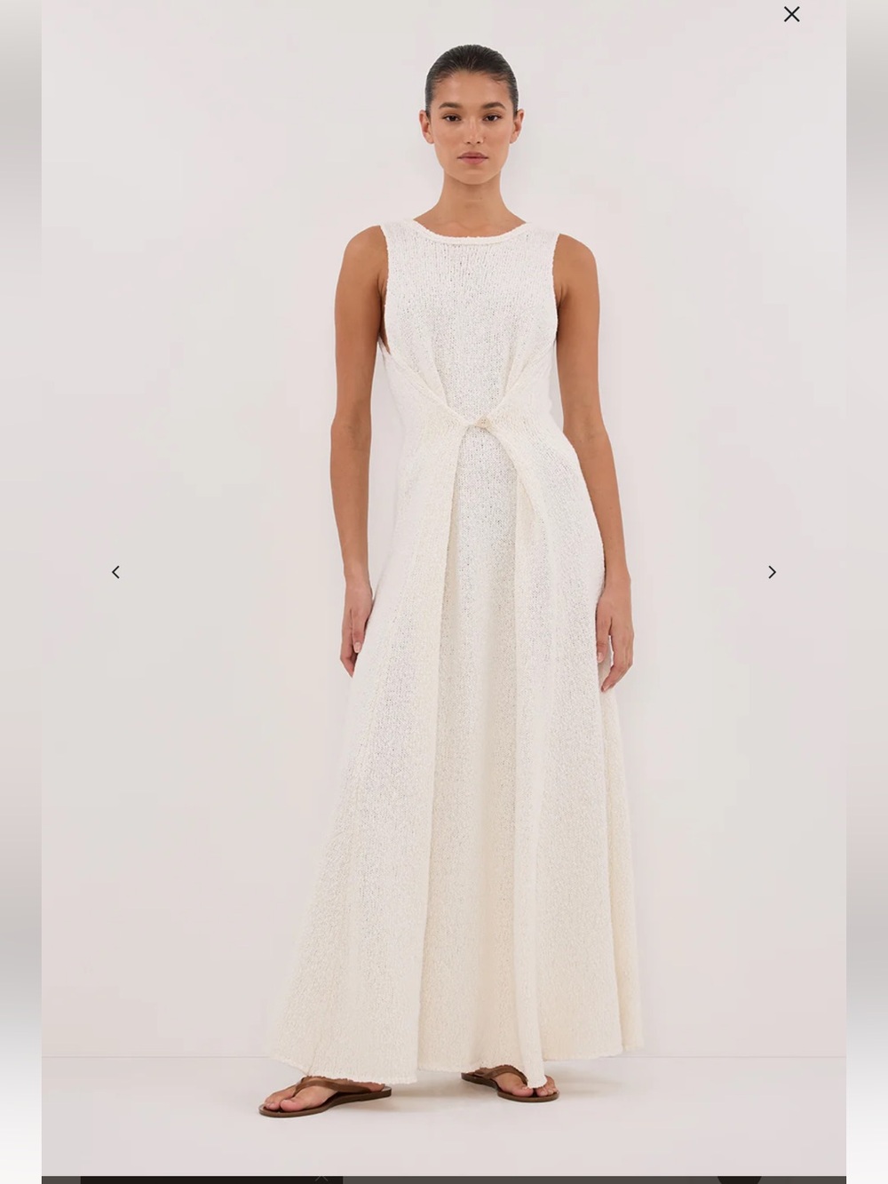 Dissh sue off white knit maxi dress